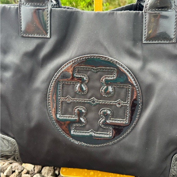 Tory Burch Black Patent Leather Trim Nylon Tote 14” L x 11” H x 5” D, 8.5” - Picture 5 of 14
